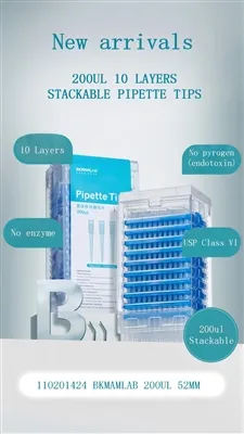 10 Kouch 200ul Stackable Pipèt Konsèy